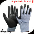 SRSAFETY 13 gauge Gestrickte PU Palm Cut Resistant Handschuhe / Arbeitshandschuhe Importeure in USA